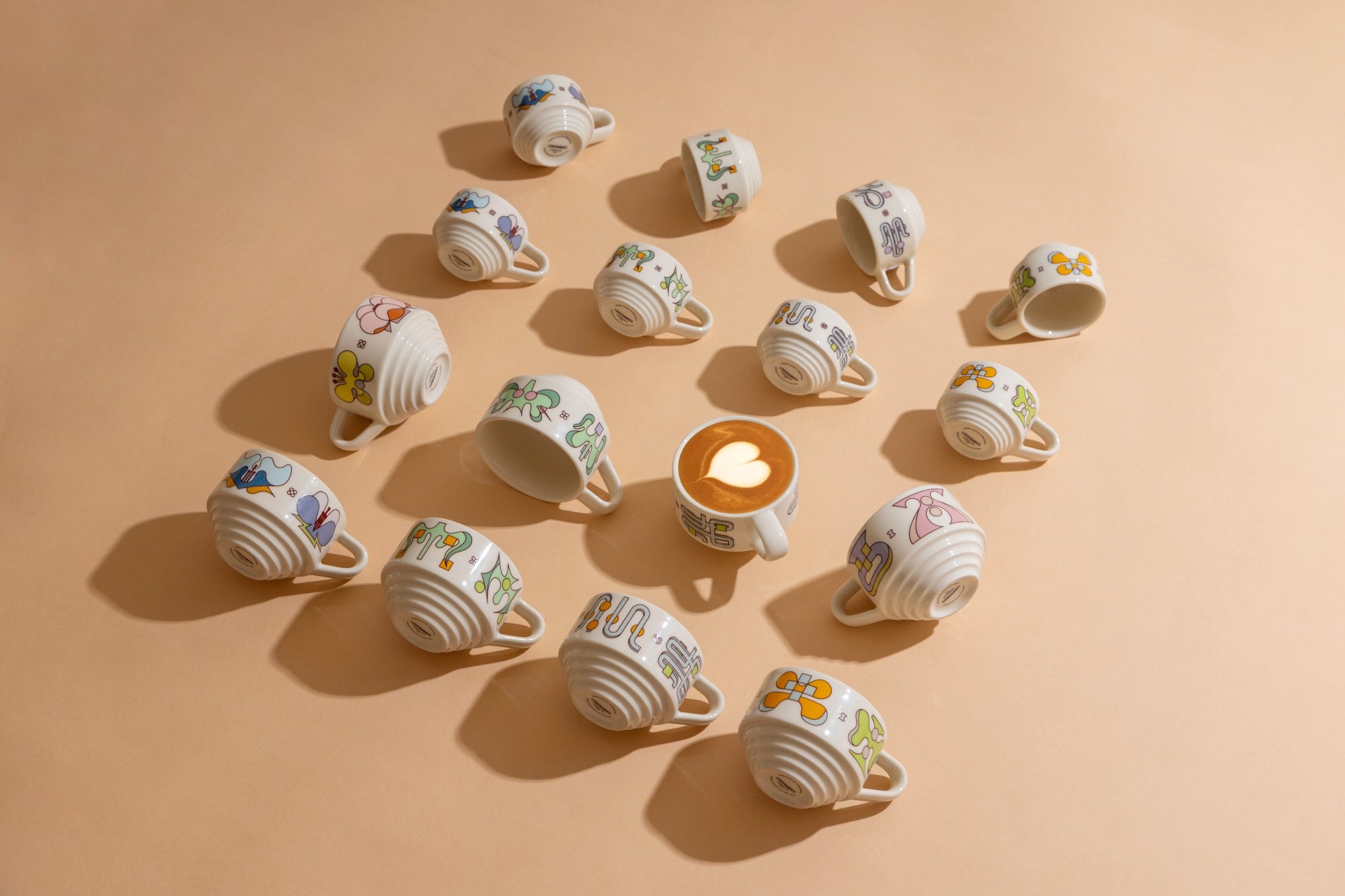Loveramics x Kith&Kin Studio Collaborations, Botanical Story Deco Cups Set, Stacking Cups with Playfulness