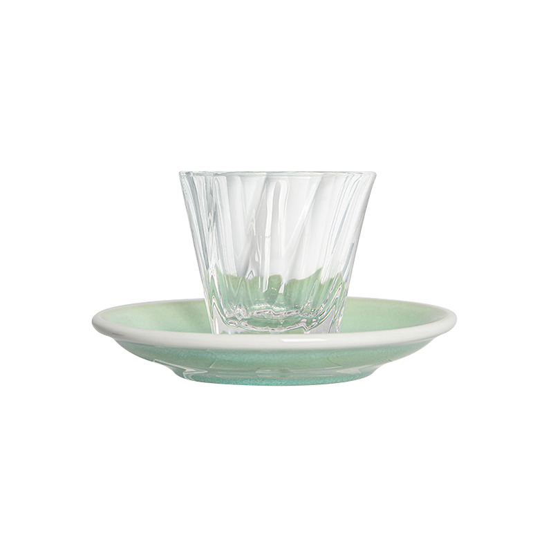 120ml Twisted Cortado Glass and 14.5cm Shared Saucer