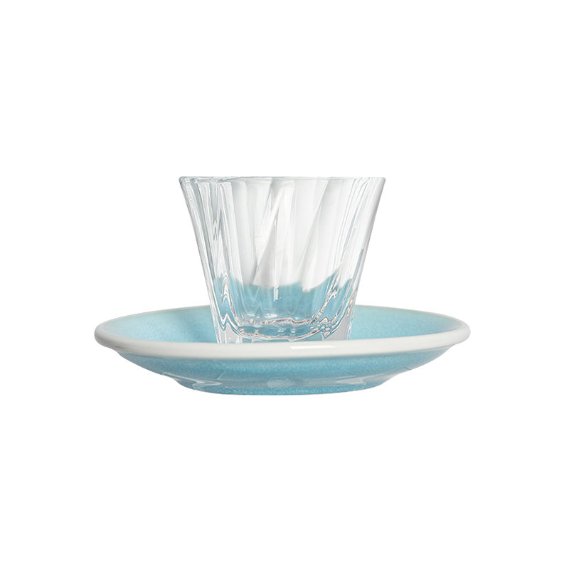 120ml Twisted Cortado Glass and 14.5cm Shared Saucer