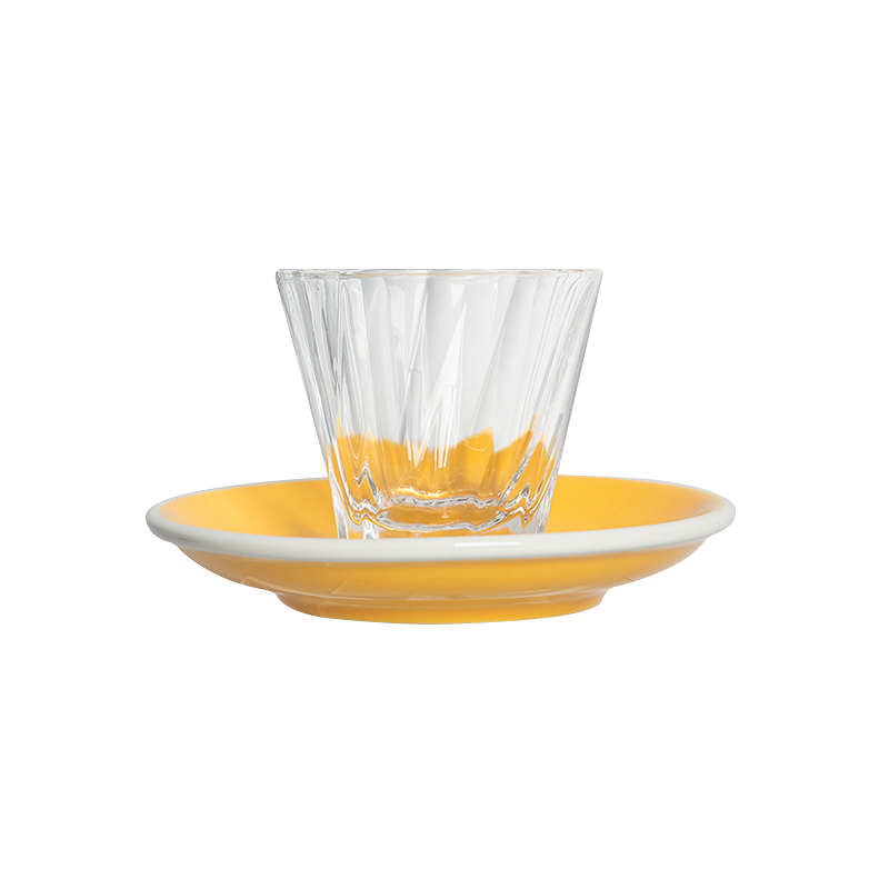 120ml Twisted Cortado Glass and 14.5cm Shared Saucer