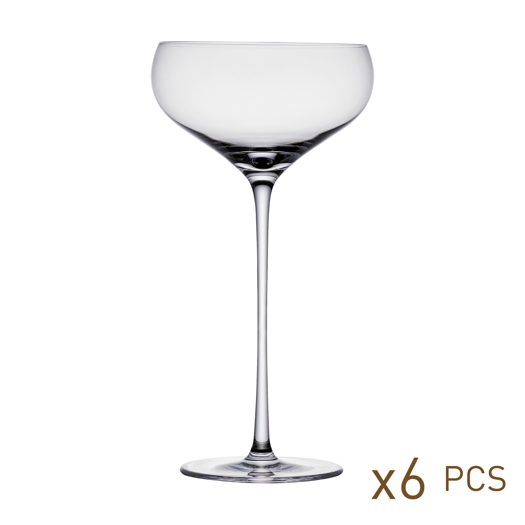 Urban Glass - Set of 6 x 125ml Tall Coupette Glass (Clear) - by Loveramics
