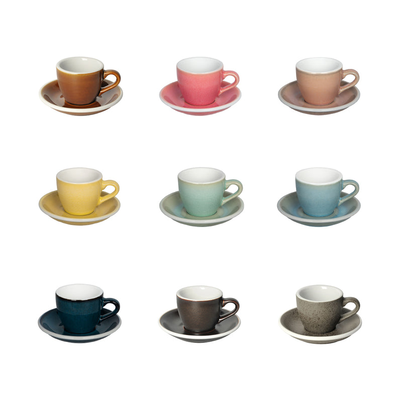 Egg Set of 1 80ml Espresso Cup & Saucer (Potters Colours)