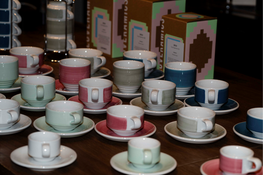 Loveramics New, Deco Stackable Cup, Coffee Cup and Saucer