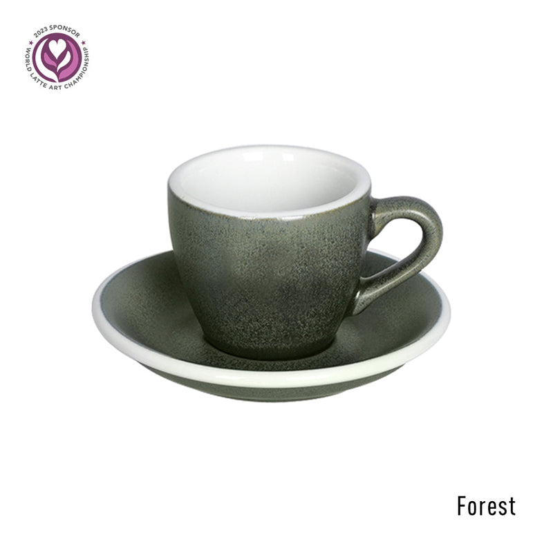 Egg - Set of 1 80ml Espresso Cup & Saucer - Nature Inspired Colours