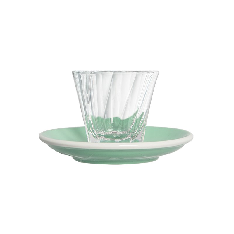 Urban Glass 120ml Twisted Cortado Glass (Clear) & 14.5cm Saucer