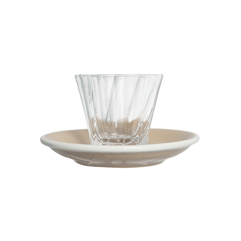 Urban Glass 120ml Twisted Cortado Glass (Clear) & 14.5cm Saucer