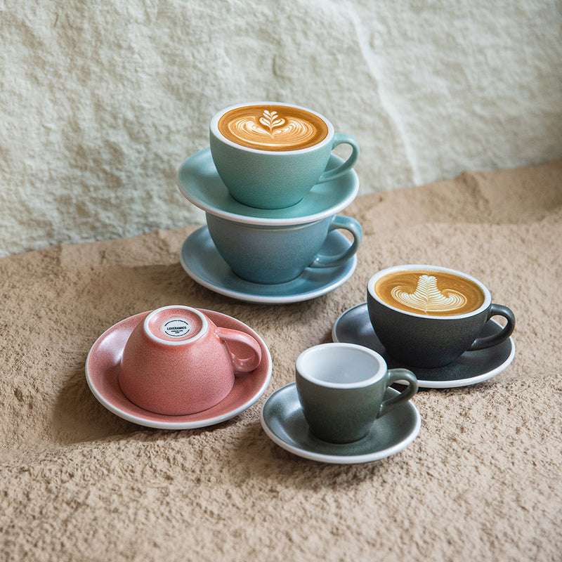 Egg - Set of 1 300ml Cafe Latte Cup and Saucer - Nature Inspired Colours