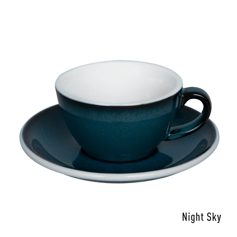 Egg Set of 1 150ml Flat White Cup & Saucer (Potters Colours)