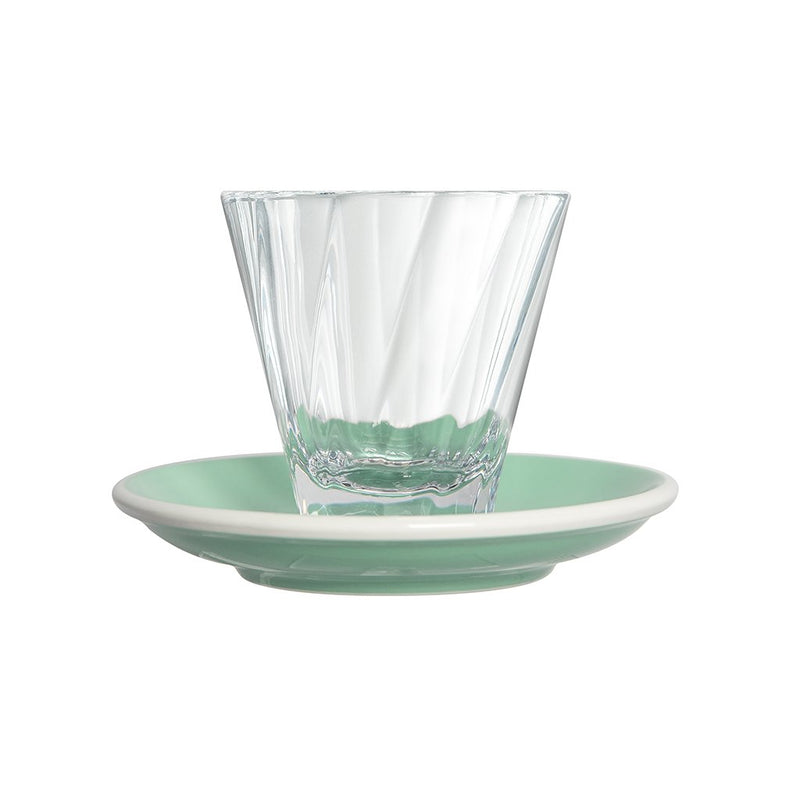 Urban Glass 180ml Twisted Cappuccino Glass (Clear) & Saucer