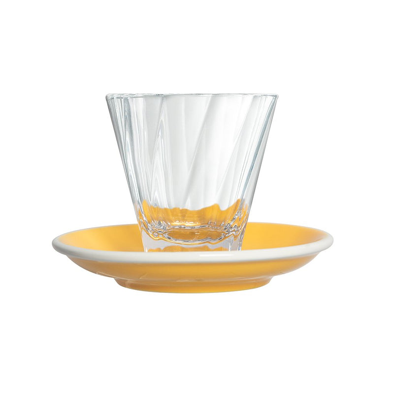 Urban Glass 180ml Twisted Cappuccino Glass (Clear) & Saucer