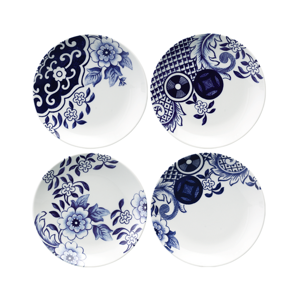 Willow Love Story Set of 4 x 15cm Side Plate (Blue)